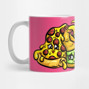 Pizza Slice and Beer Chill Weekend Logo Cartoon Mug